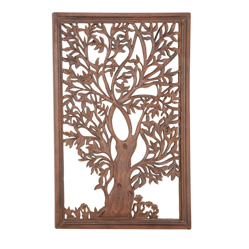 Red Barrel Studio Rectangular Wood Carved Tree Wall Decor & Reviews Wayfair